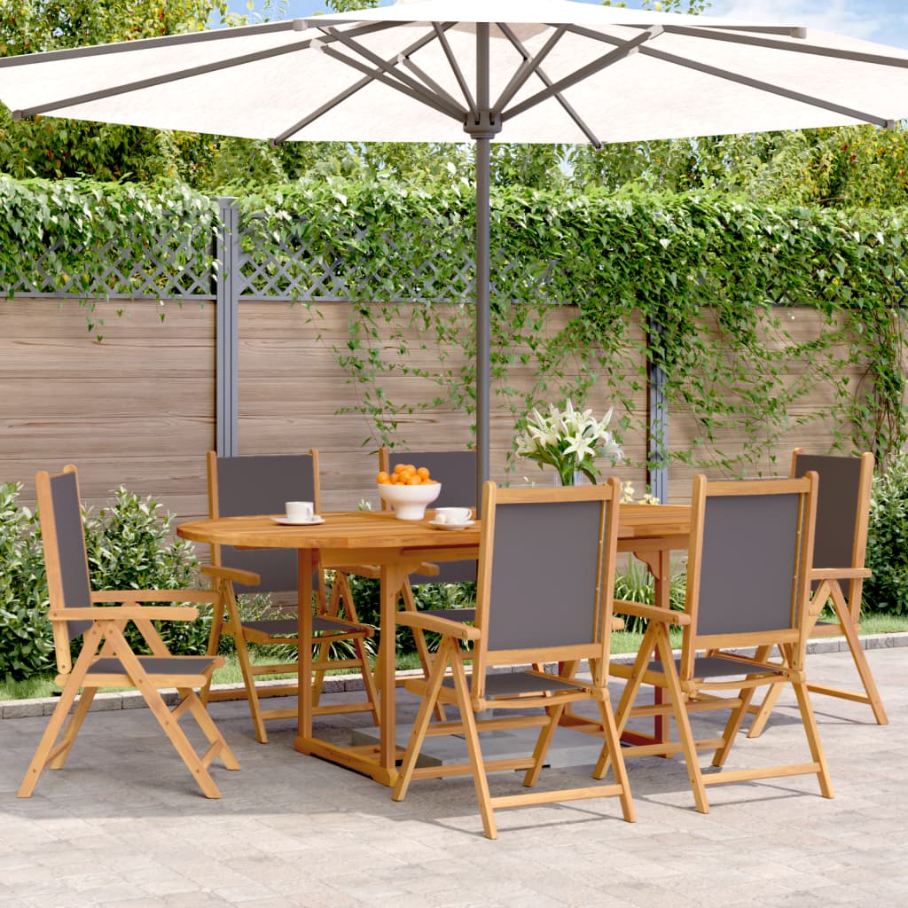 7-Delige Tuinset Massief Hout En Stof