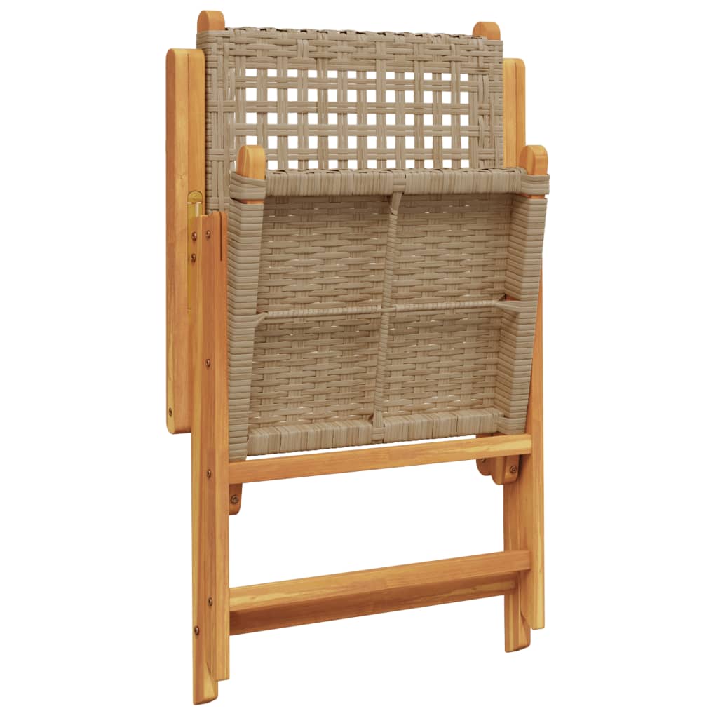 7-Delige Tuinset Poly Rattan En Massief Hout