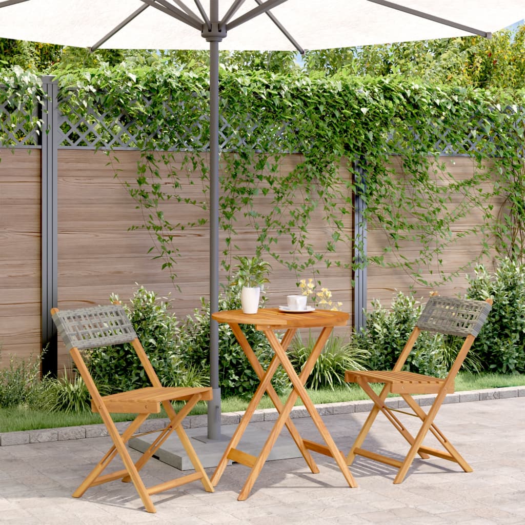 5-Delige Tuinset Poly Rattan En Massief Hout