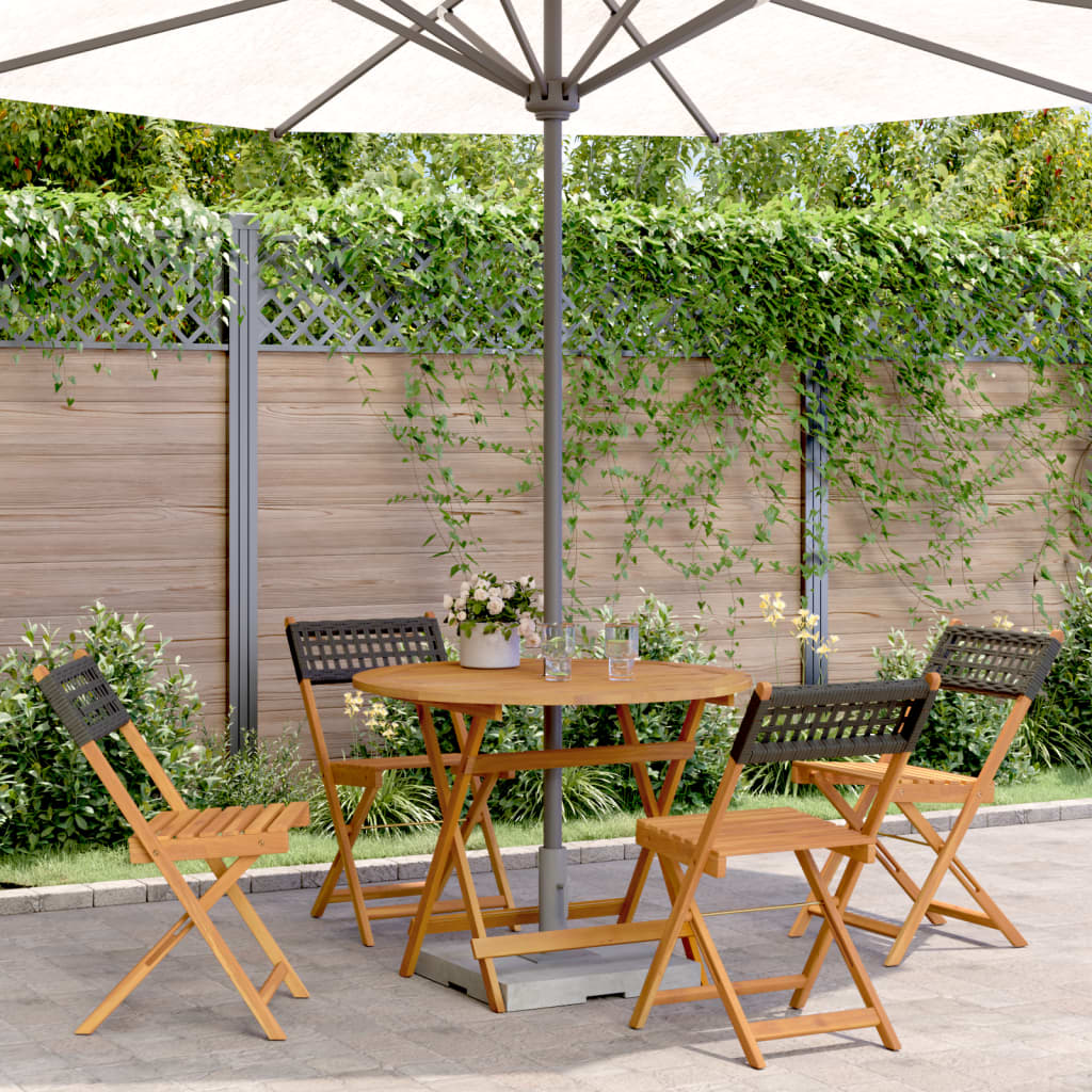 5-Delige Tuinset Poly Rattan En Massief Hout