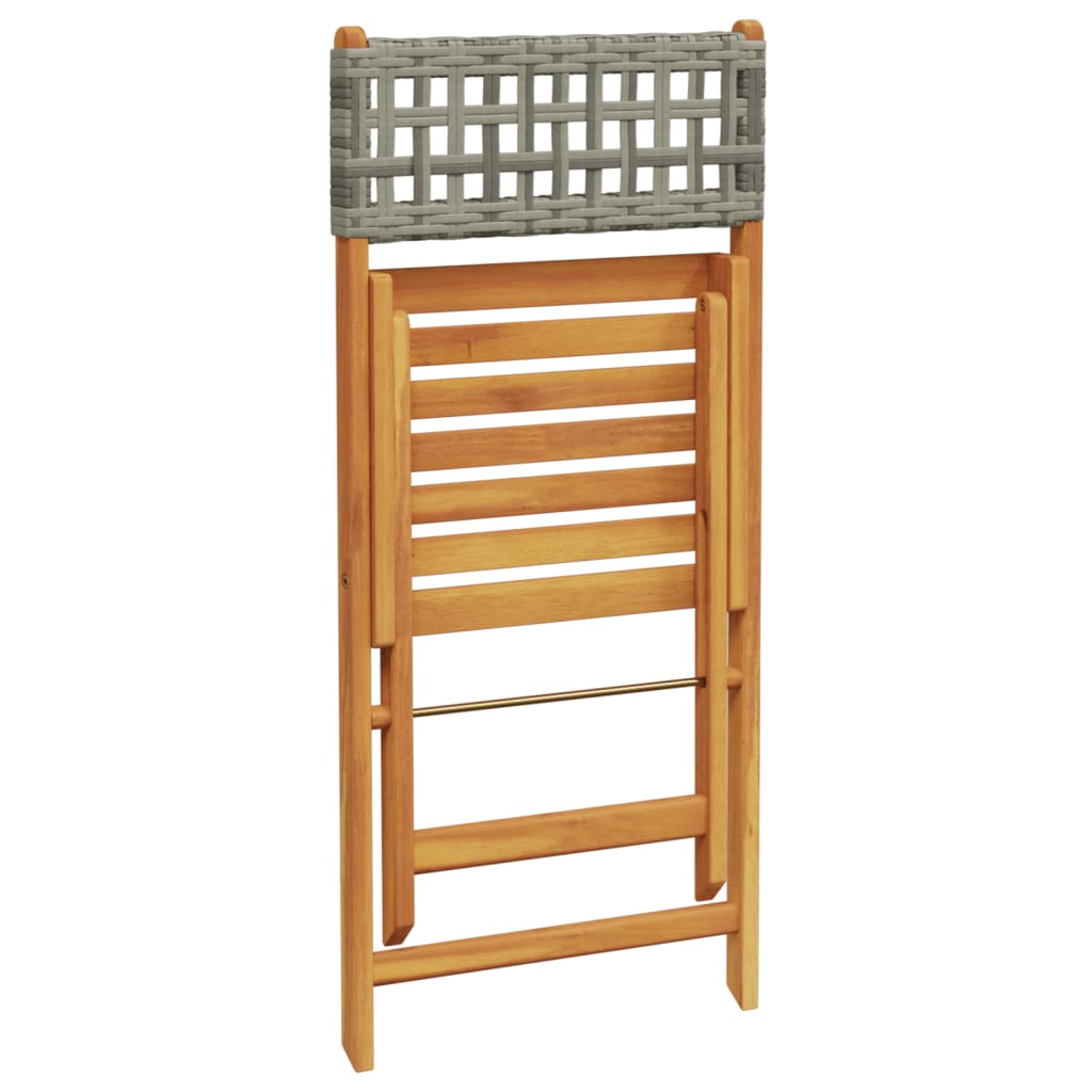 5-Delige Tuinset Poly Rattan En Massief Hout