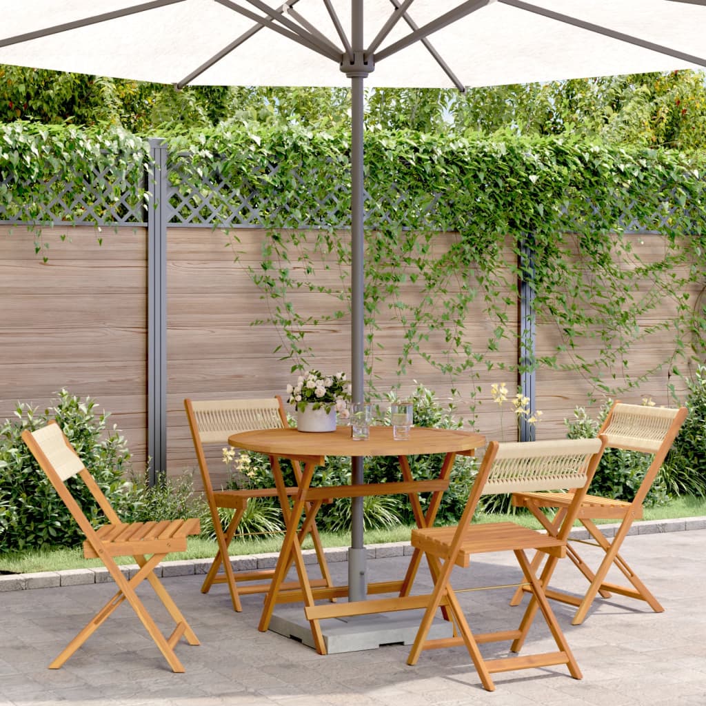 5-Delige Tuinset Polypropeen En Massief Hout