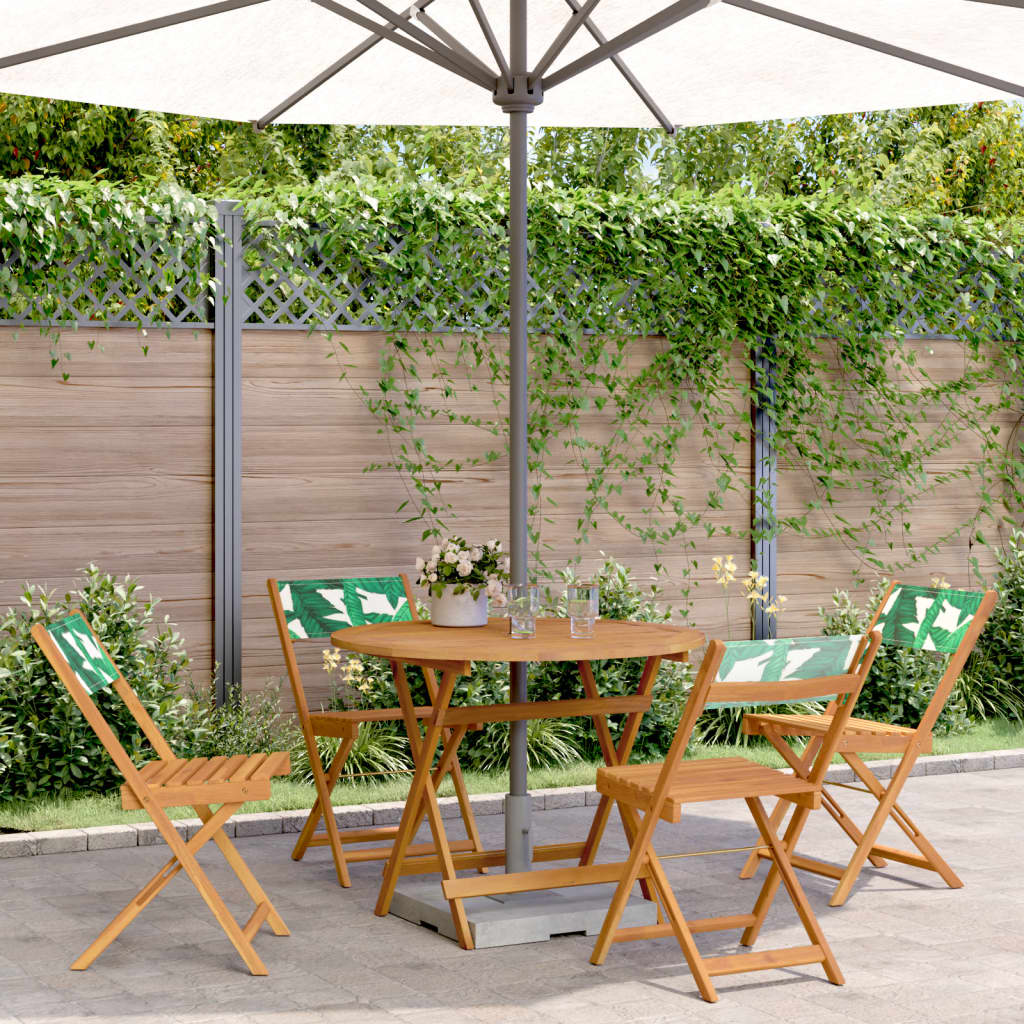 5-Delige Tuinset Massief Hout En Stof