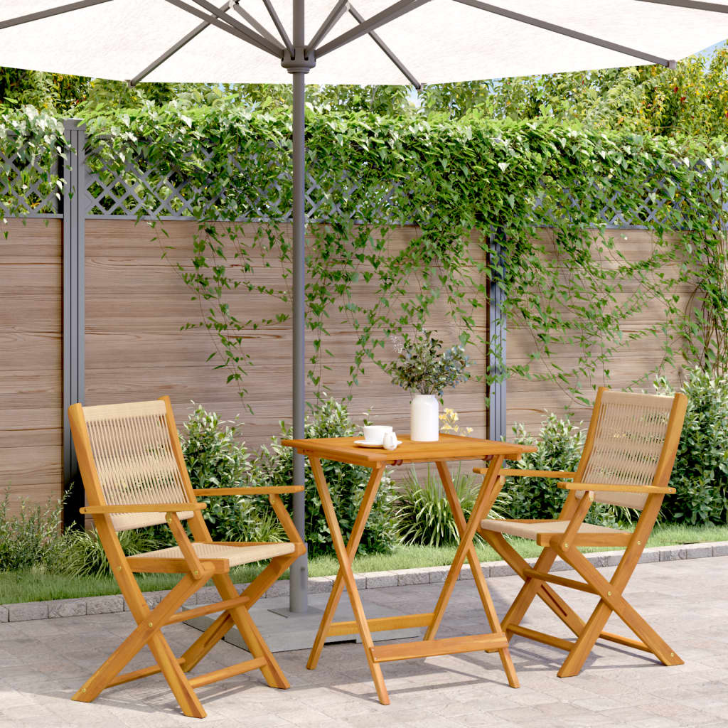 5-Delige Tuinset Polypropeen En Massief Hout