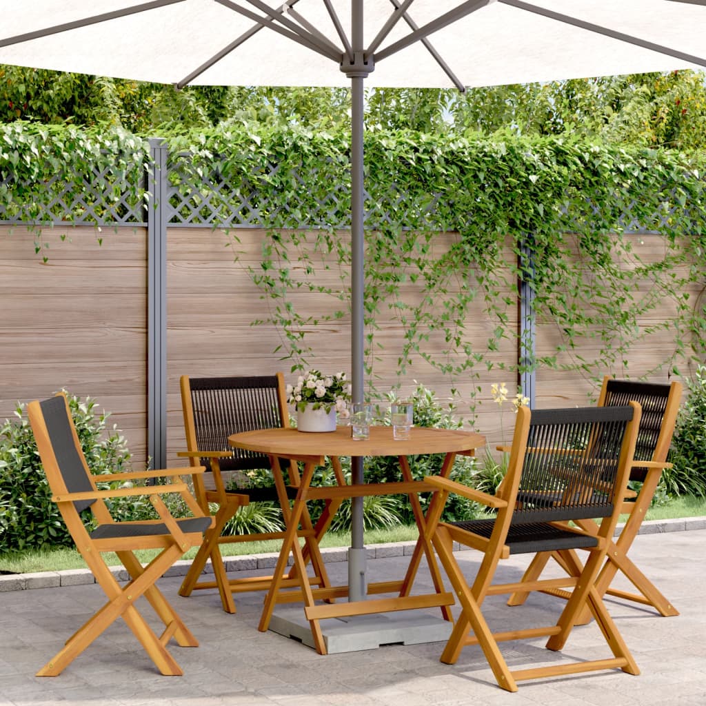 5-Delige Tuinset Polypropeen En Massief Hout