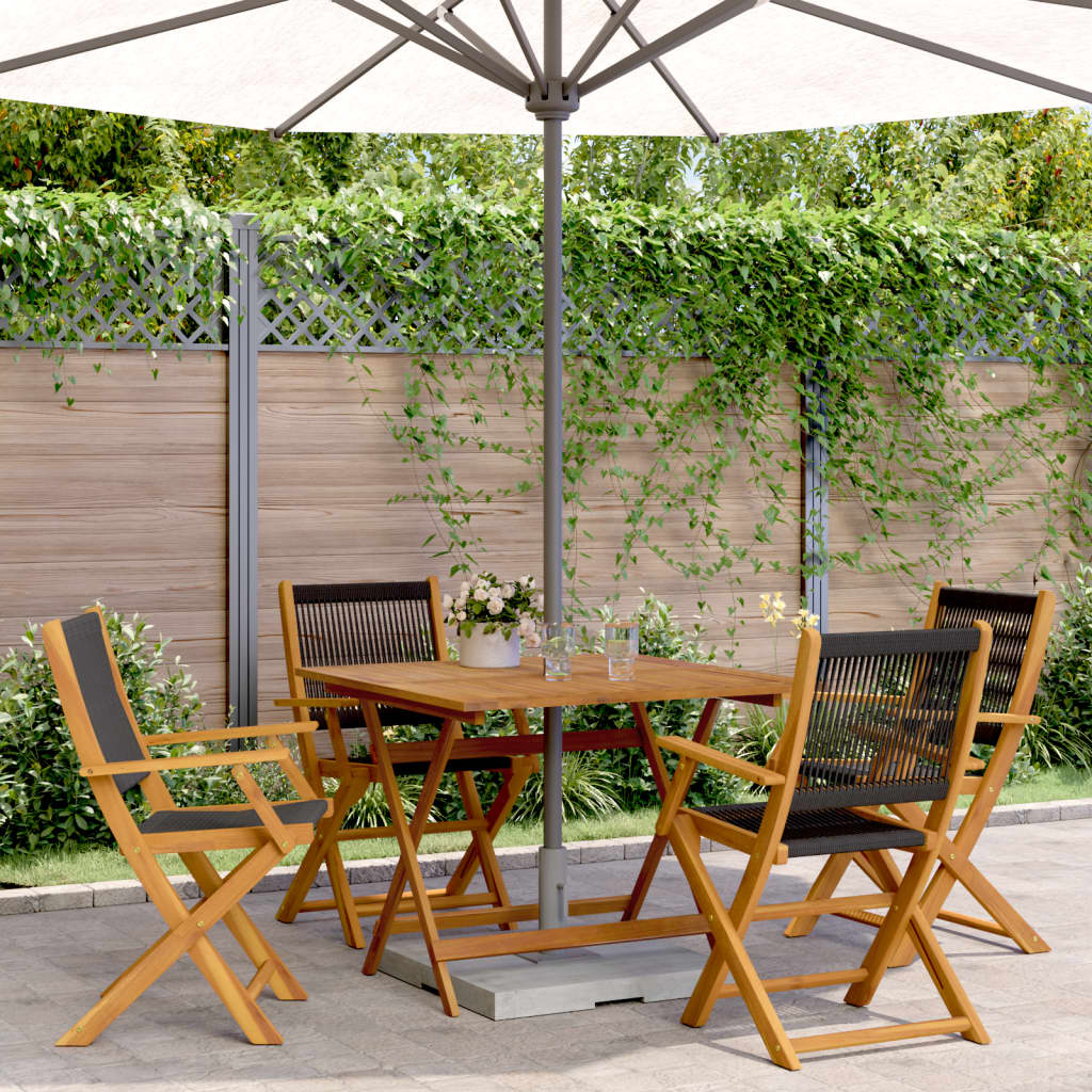 5-Delige Tuinset Polypropeen En Massief Hout