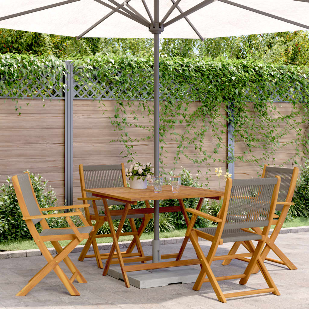 5-Delige Tuinset Polypropeen En Massief Hout