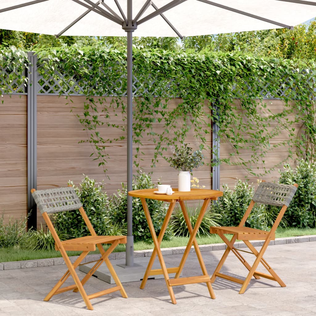5-Delige Tuinset Poly Rattan En Massief Hout