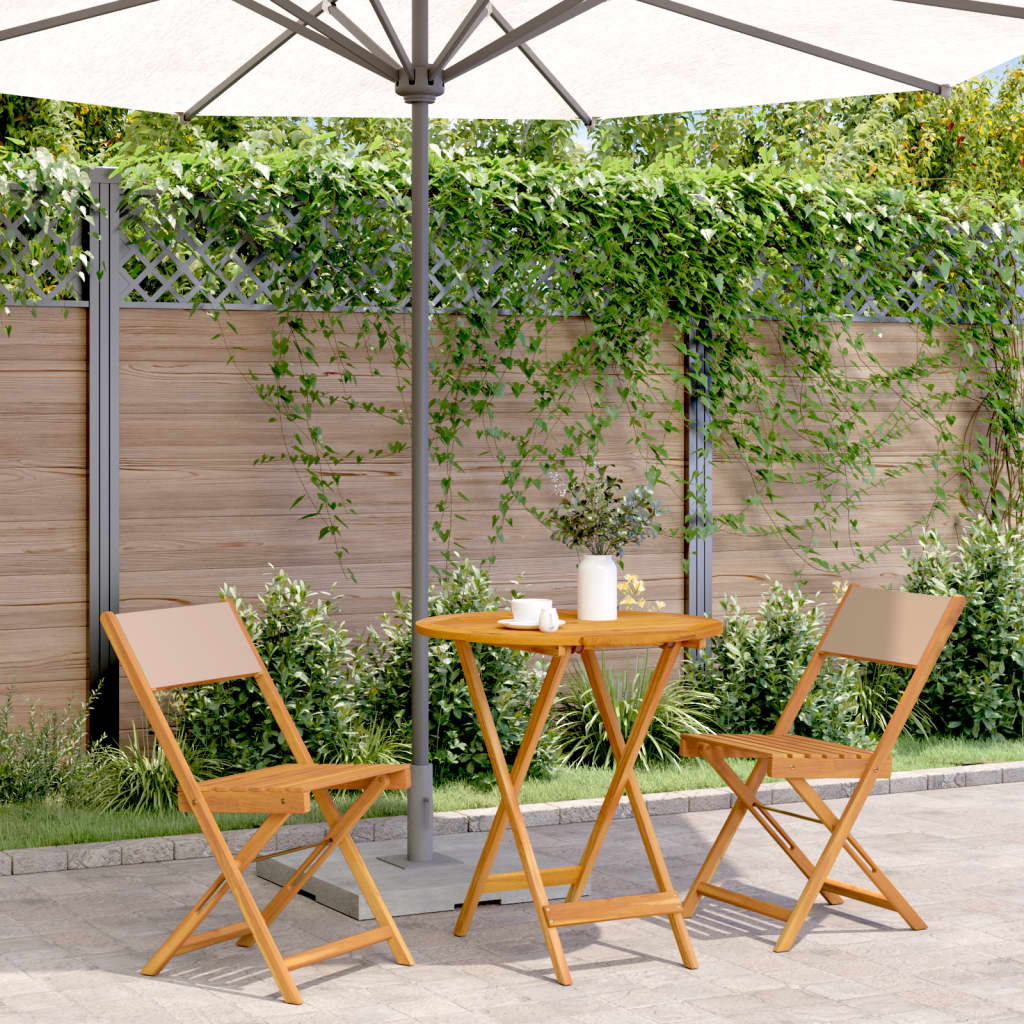 5-Delige Tuinset Massief Hout En Stof