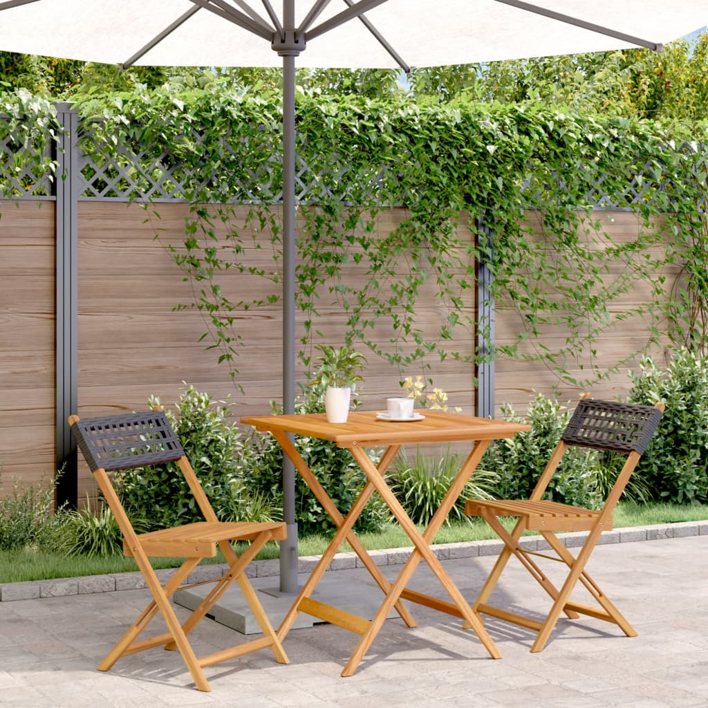 5-Delige Tuinset Poly Rattan En Massief Hout