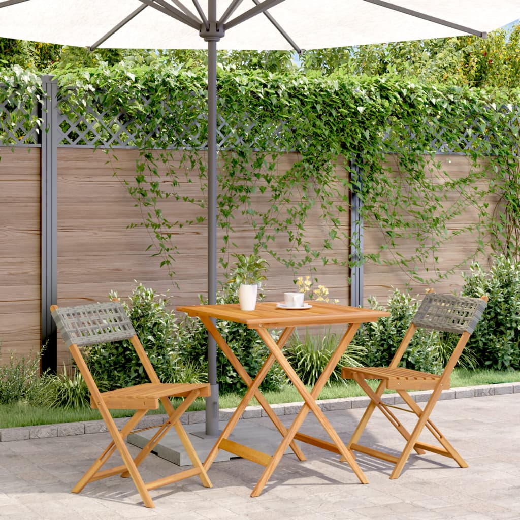 5-Delige Tuinset Poly Rattan En Massief Hout