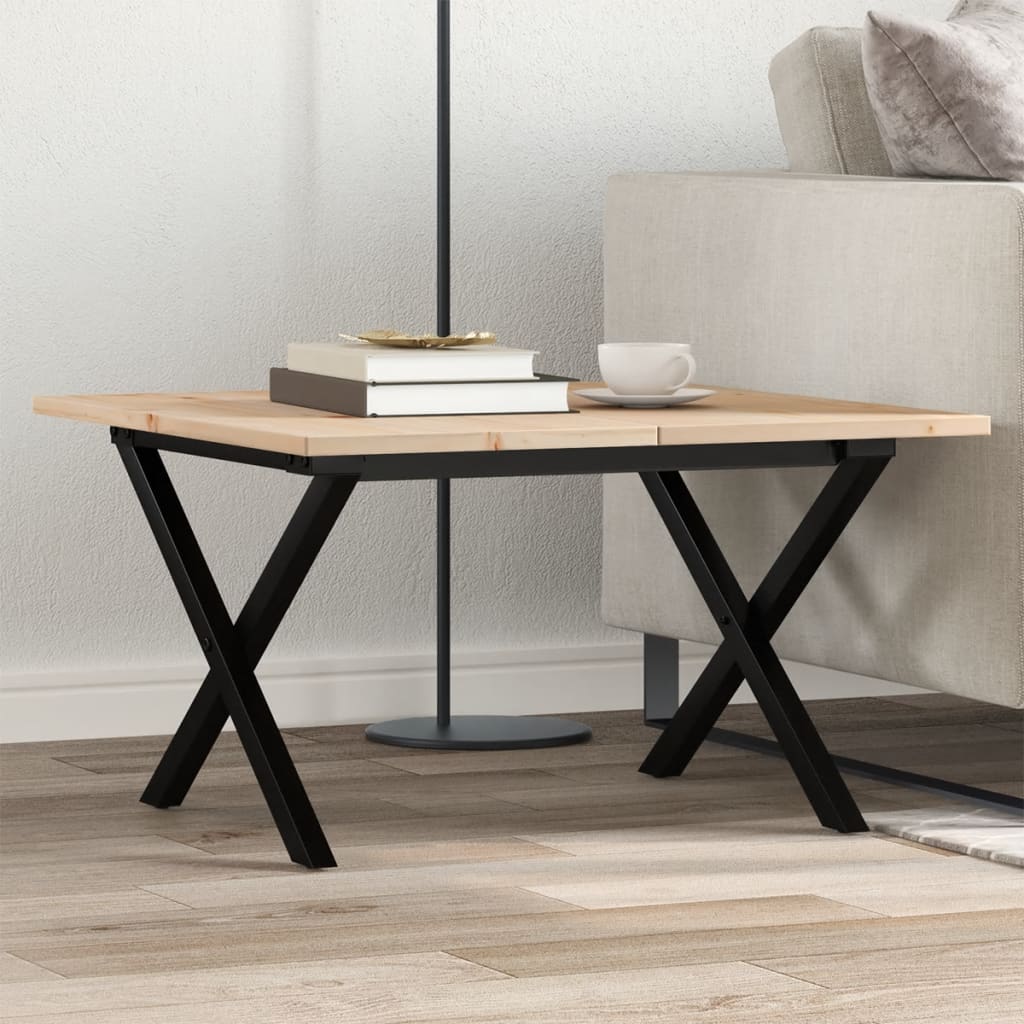 Eettafel 60X60X75,5 Cm Massief Grenenhout En Staal