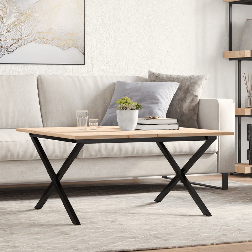 Eettafel 60X60X75,5 Cm Massief Grenenhout En Staal