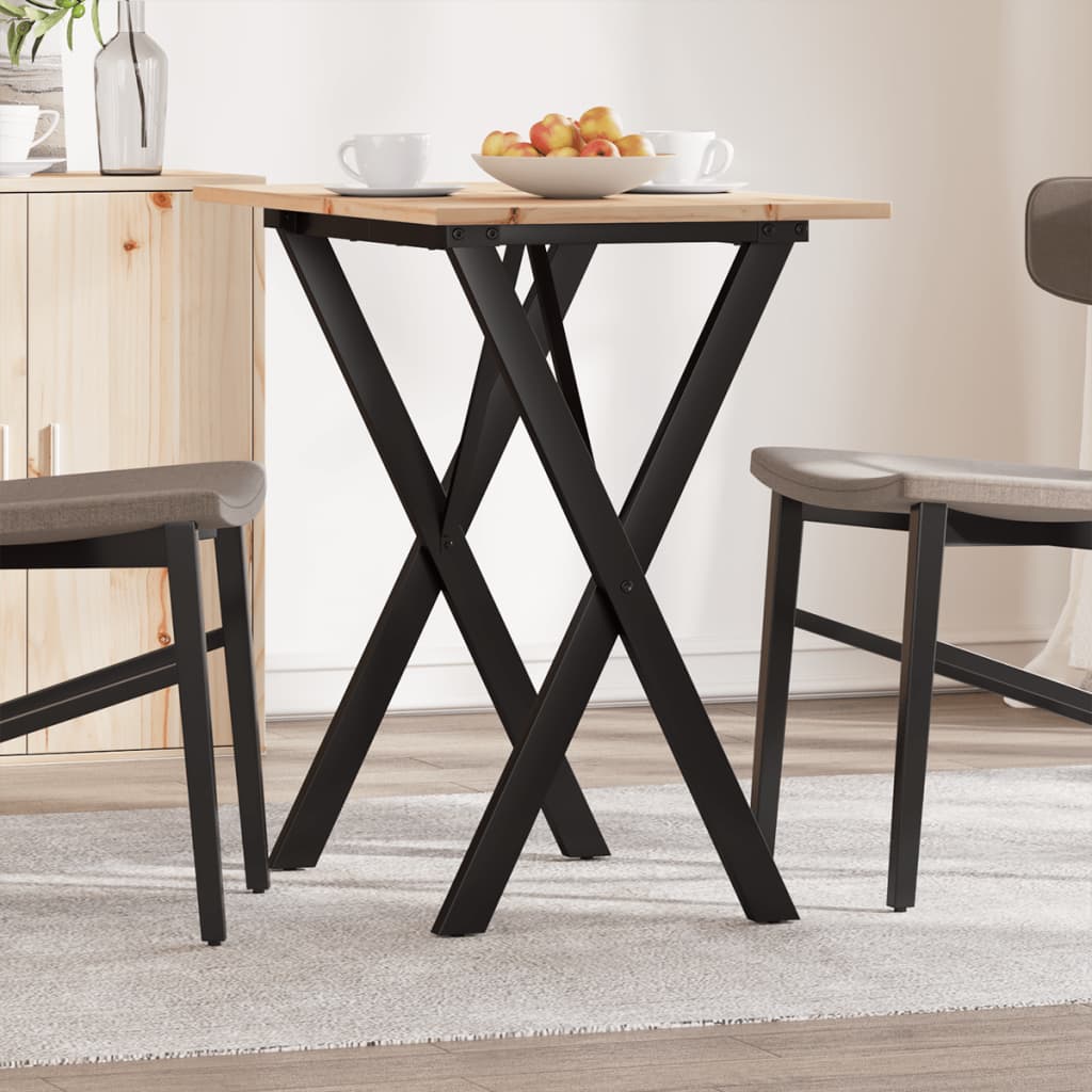 Eettafel 60X60X75,5 Cm Massief Grenenhout En Staal