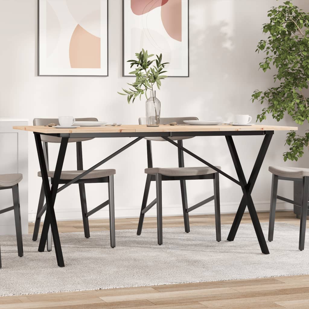 Eettafel 60X60X75,5 Cm Massief Grenenhout En Staal