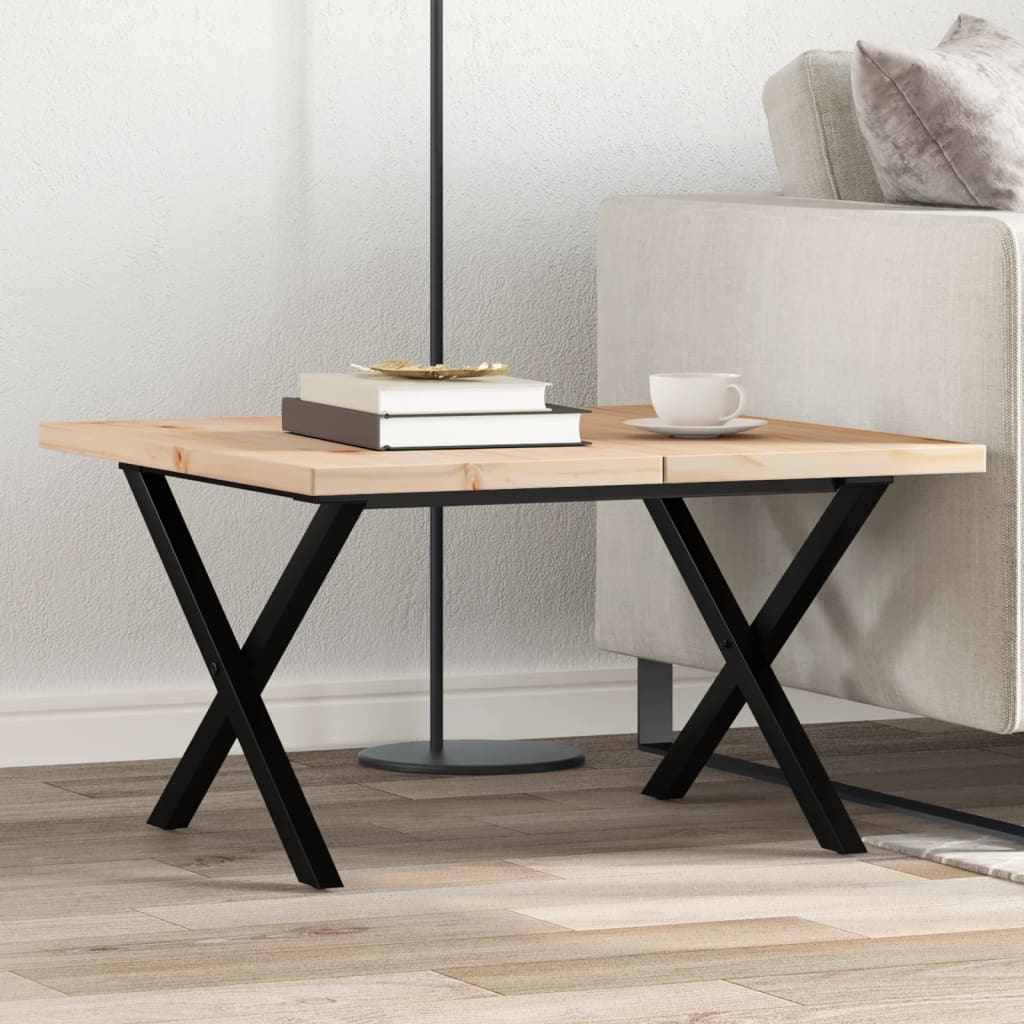 Eettafel 60X60X75,5 Cm Massief Grenenhout En Staal
