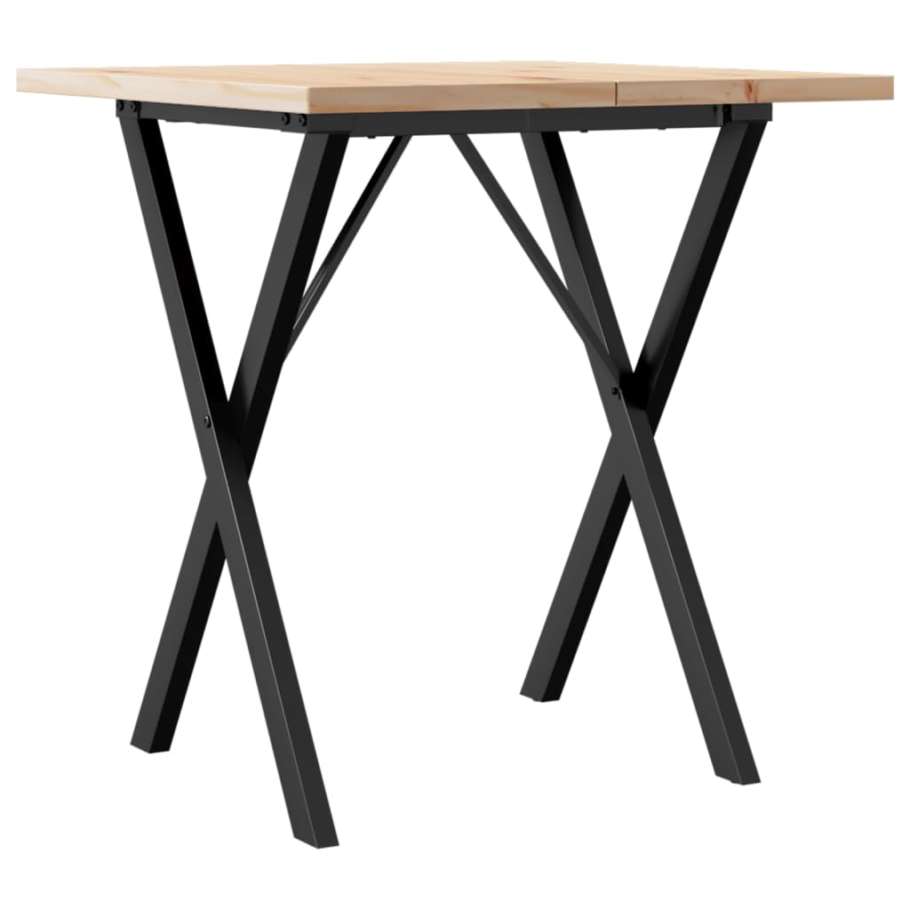 Eettafel 60X60X75,5 Cm Massief Grenenhout En Staal