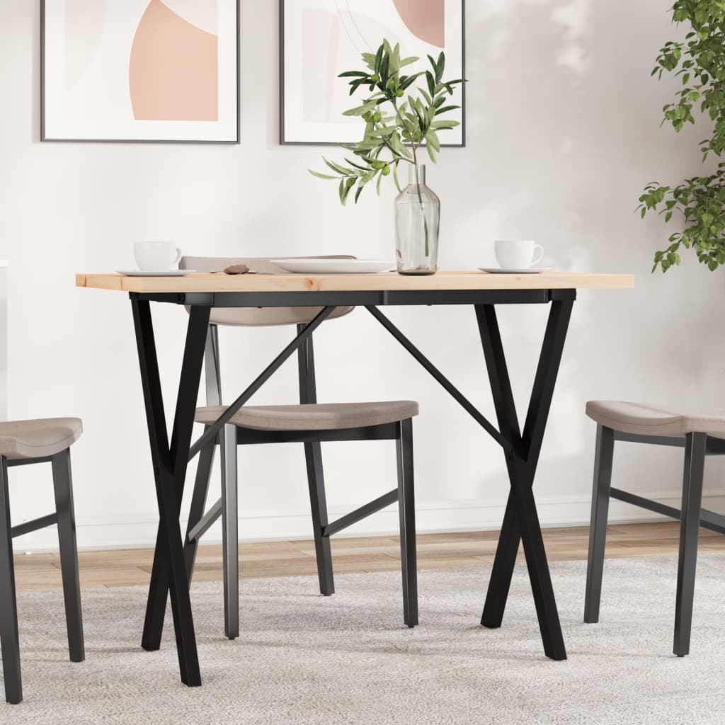 Eettafel 60X60X75,5 Cm Massief Grenenhout En Staal