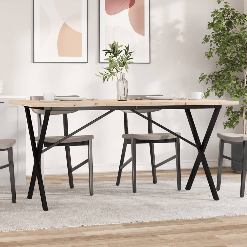 Eettafel 60X60X75,5 Cm Massief Grenenhout En Staal