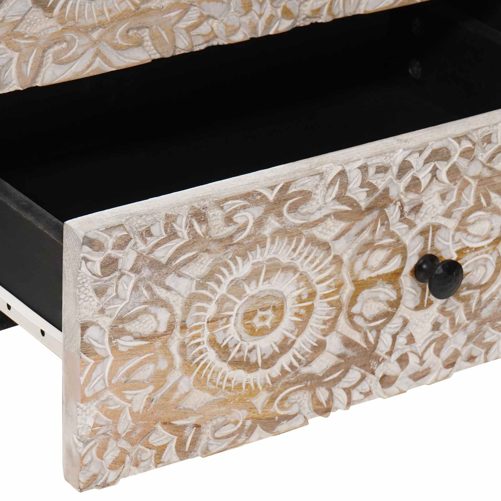 Bed Kast Met Lade 50 X 33 X 60 Cm Massief Mango Hout