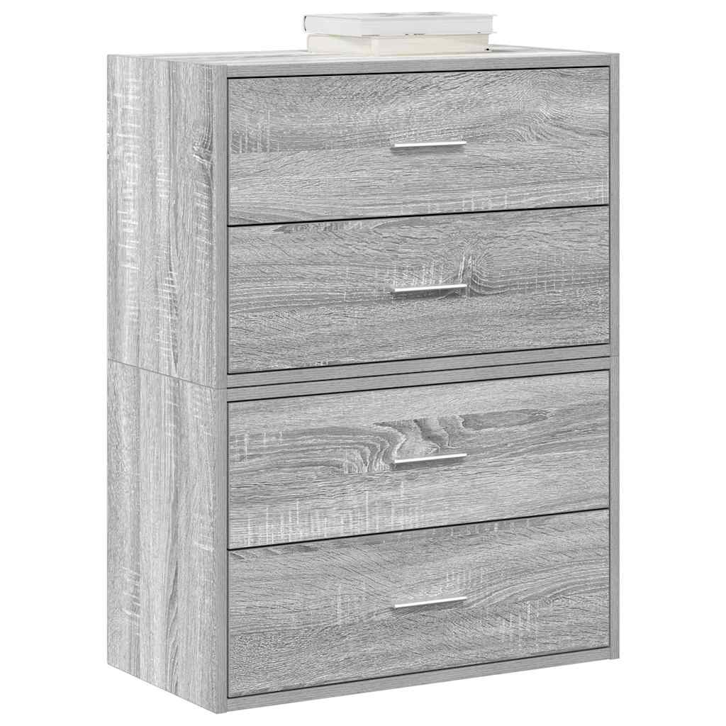 Kasten Met 2 Lades 60X31X40 Cm Bewerkt Hout