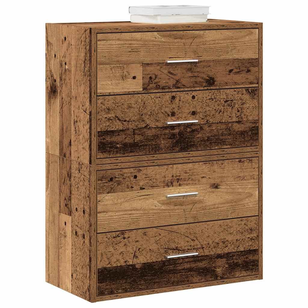 Kasten Met 2 Lades 60X31X40 Cm Bewerkt Hout