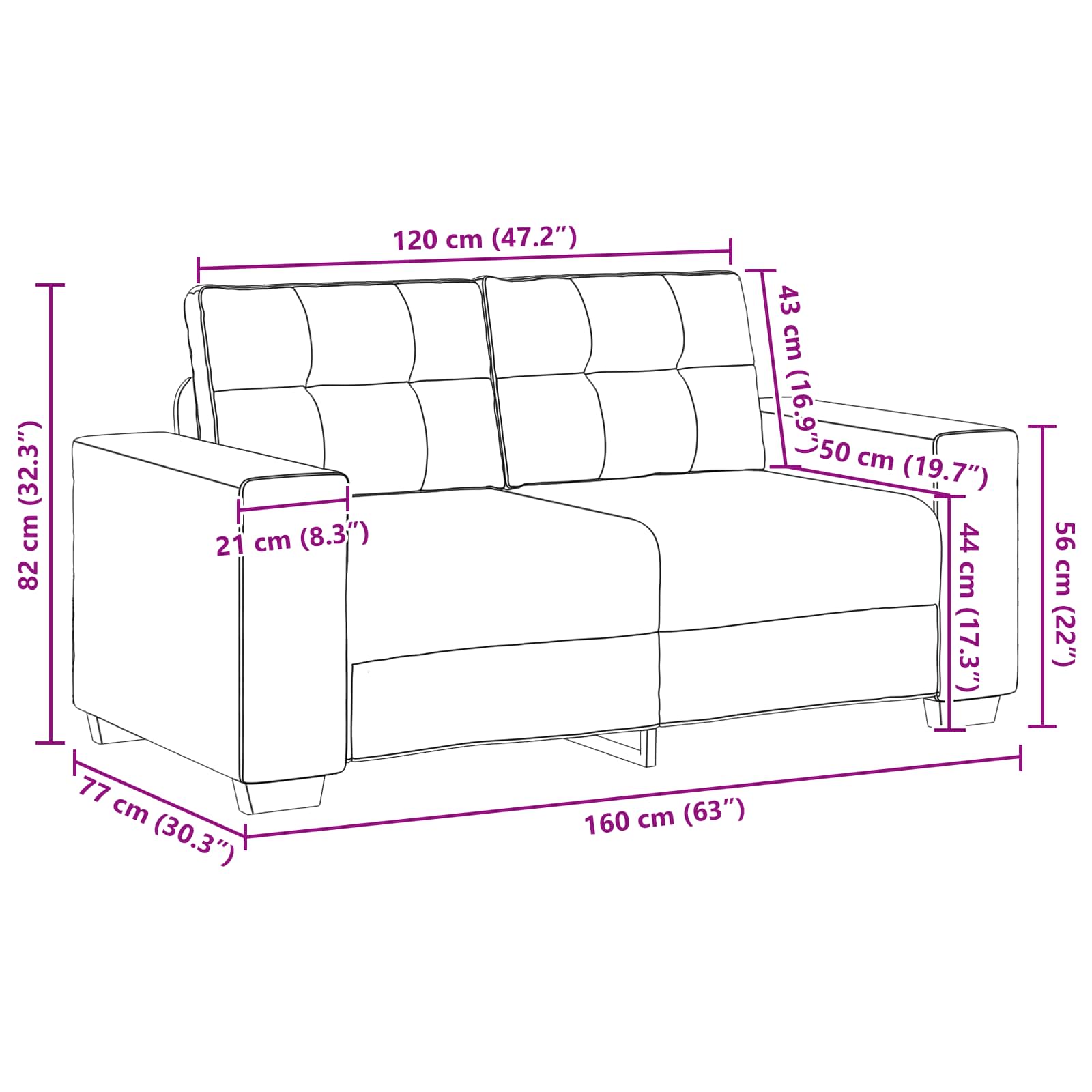 Bankstel 3 Pcs 221 X 80 X 80 Cm Fluweel