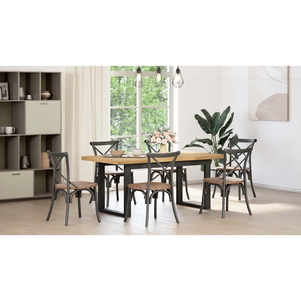 Eettafel Noain E Poten 180X90X75 Cm Massief Grenenhout Naturel