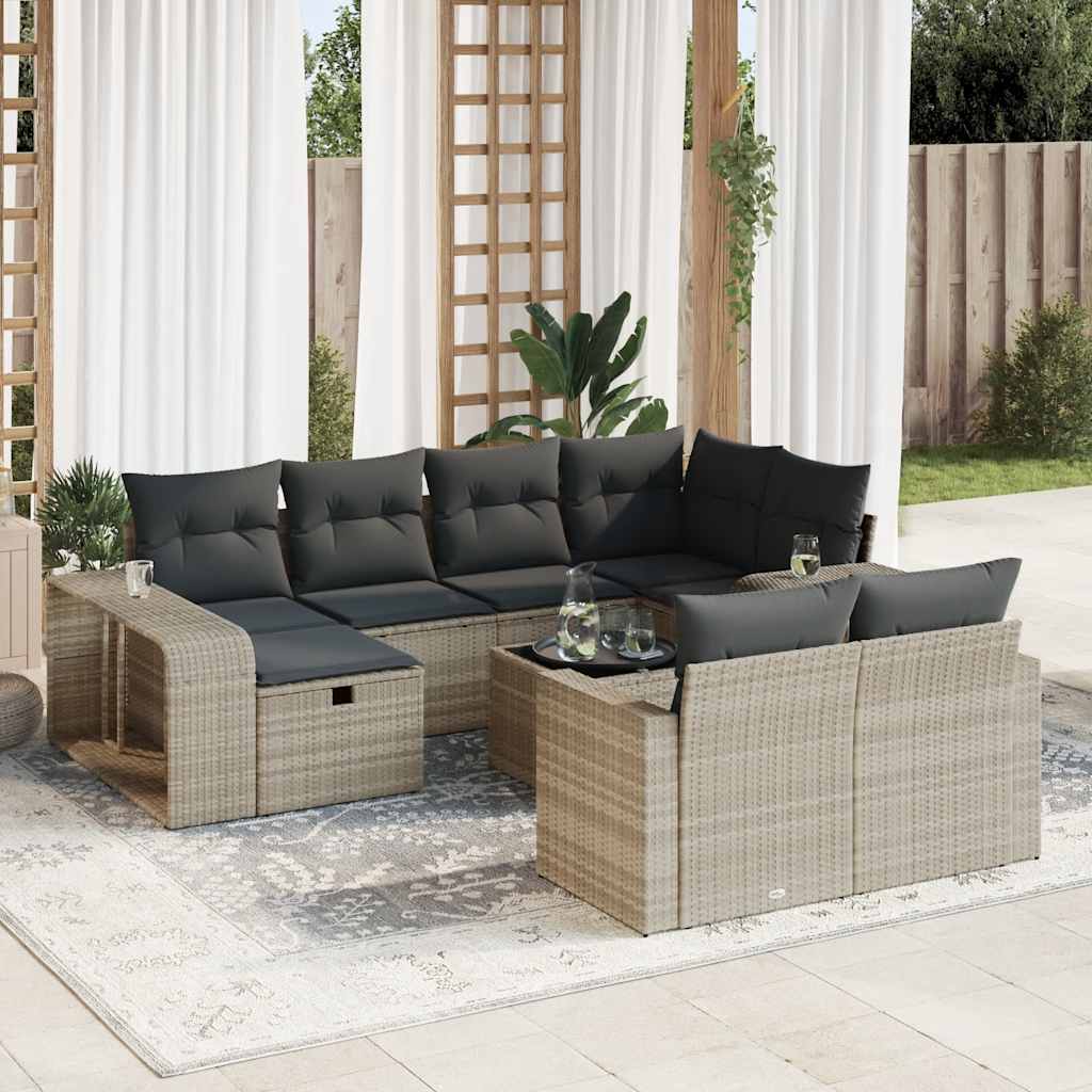 1 Tuinset Met Kussens Poly Rattan