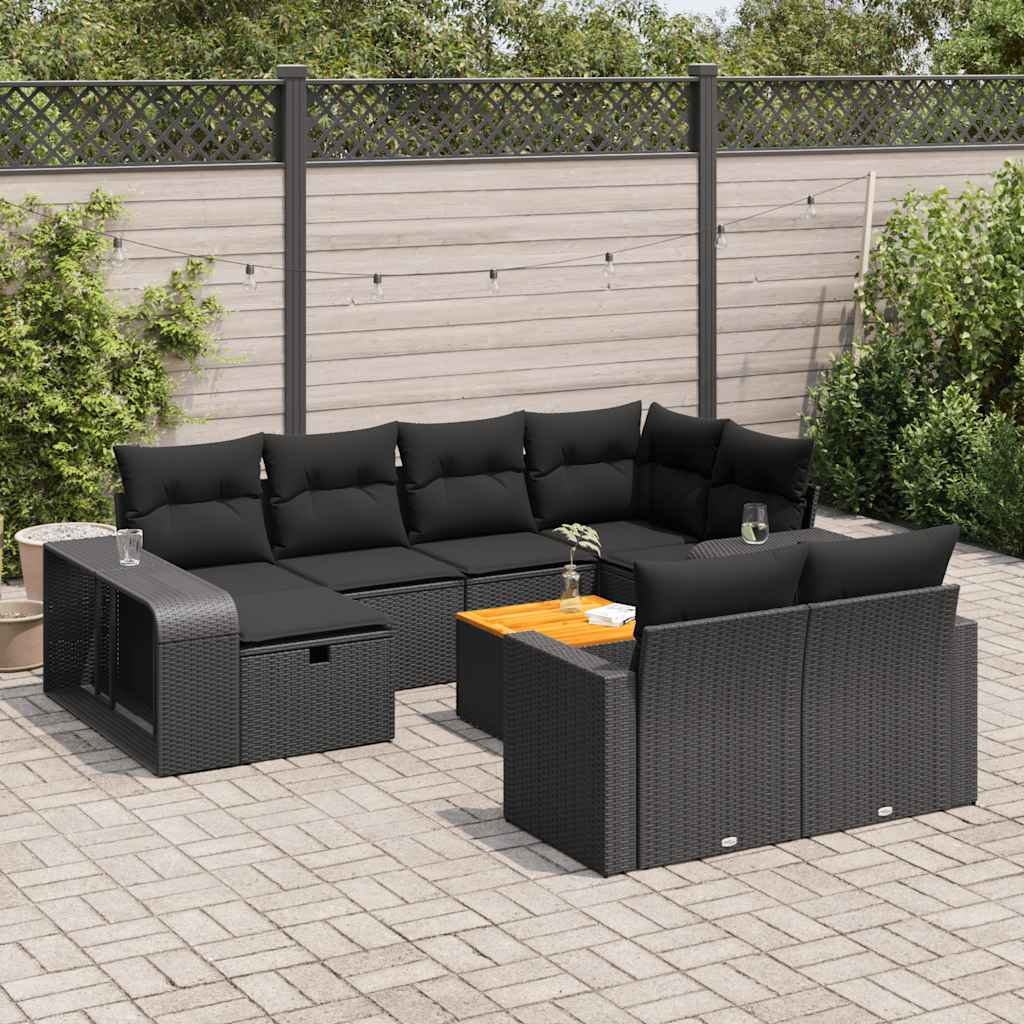 1 Tuinset Met Kussens Poly Rattan