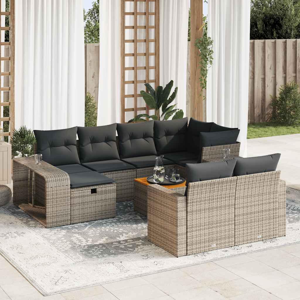 1 Tuinset Met Kussens Poly Rattan