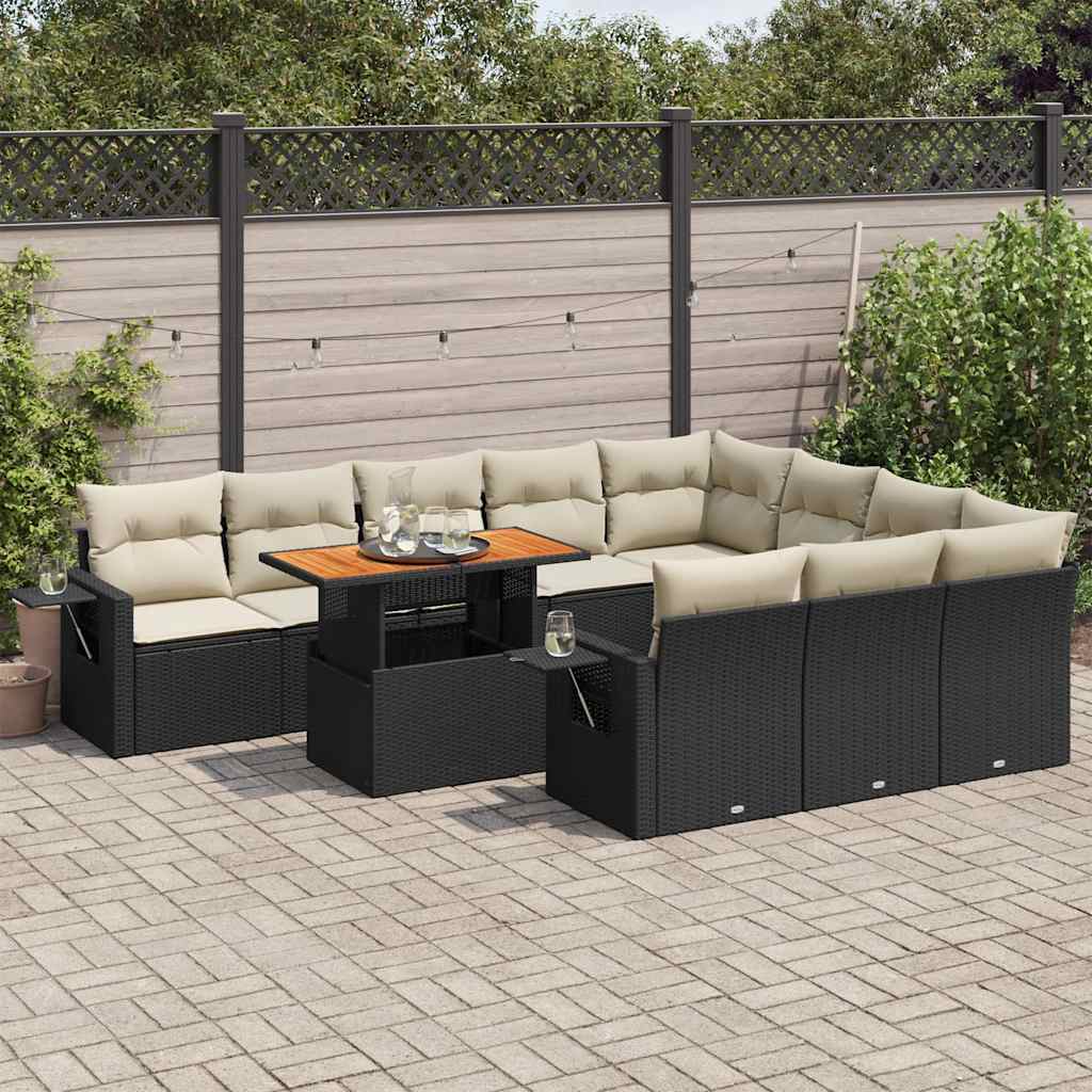 1 Tuinset Met Kussens Poly Rattan
