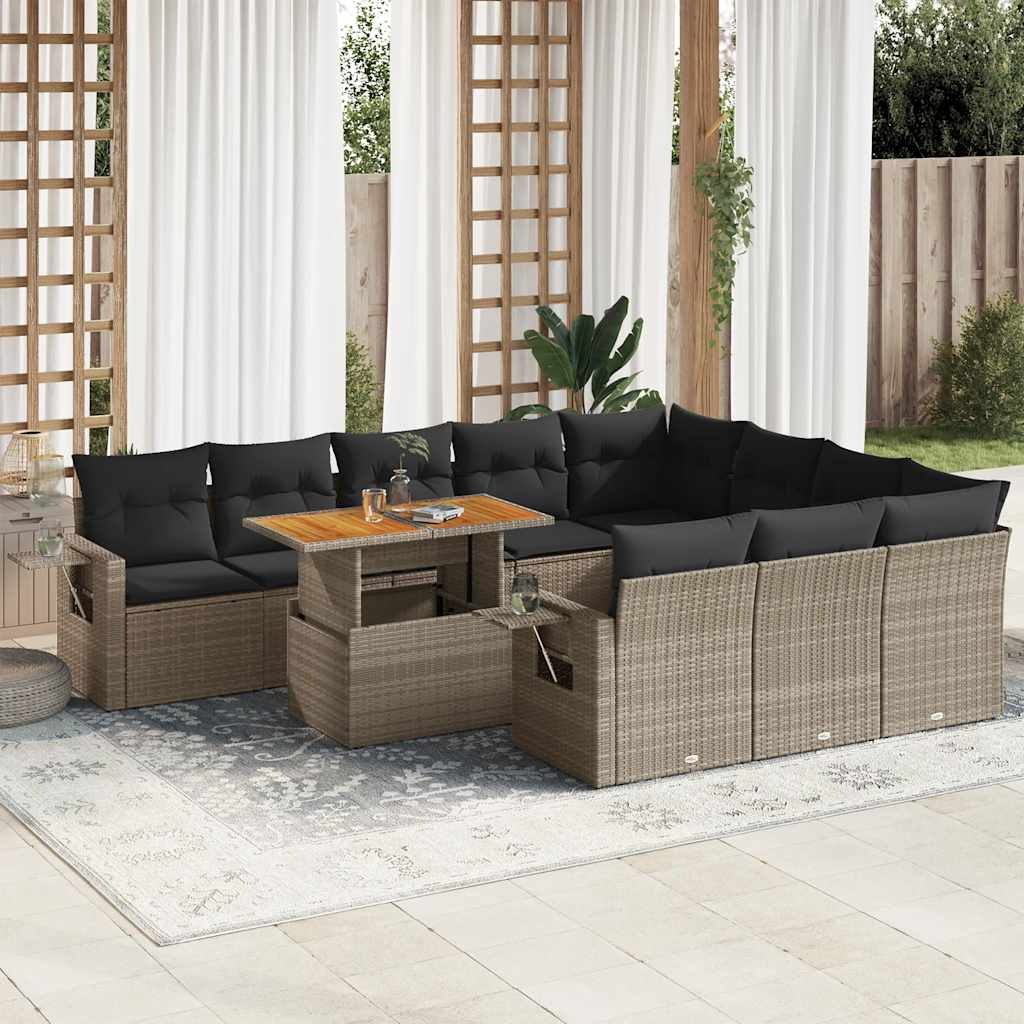 1 Tuinset Met Kussens Poly Rattan