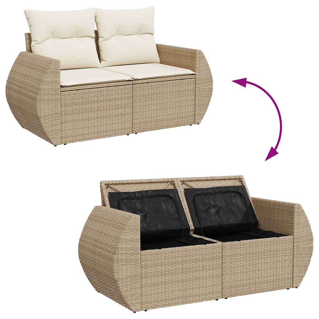 1 Tuinset Met Kussens Poly Rattan