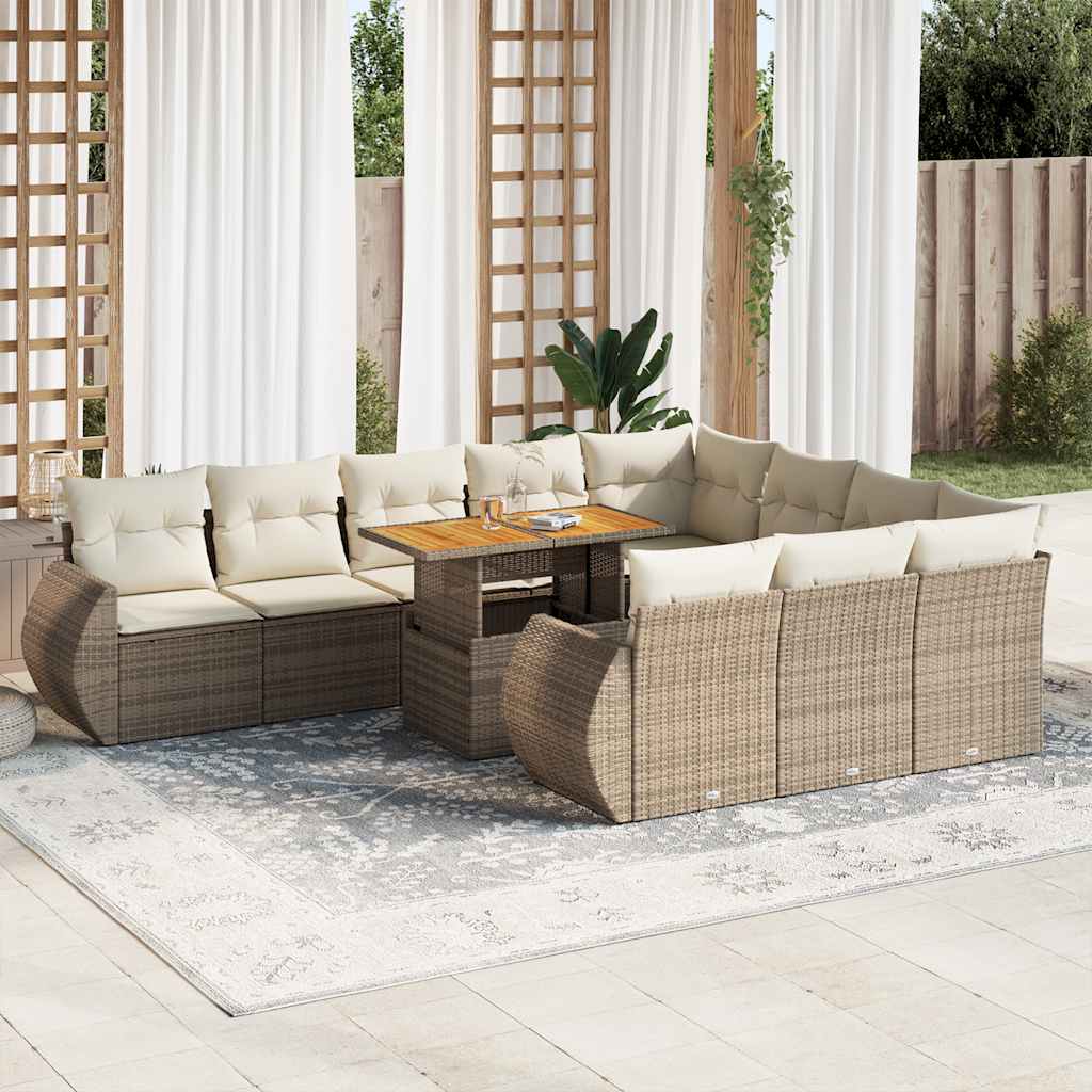 1 Tuinset Met Kussens Poly Rattan
