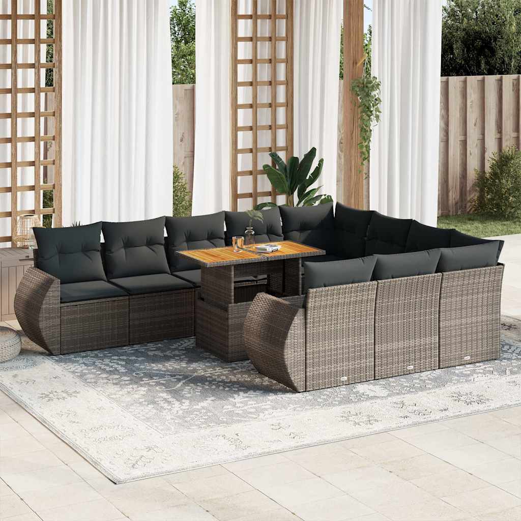 1 Tuinset Met Kussens Poly Rattan