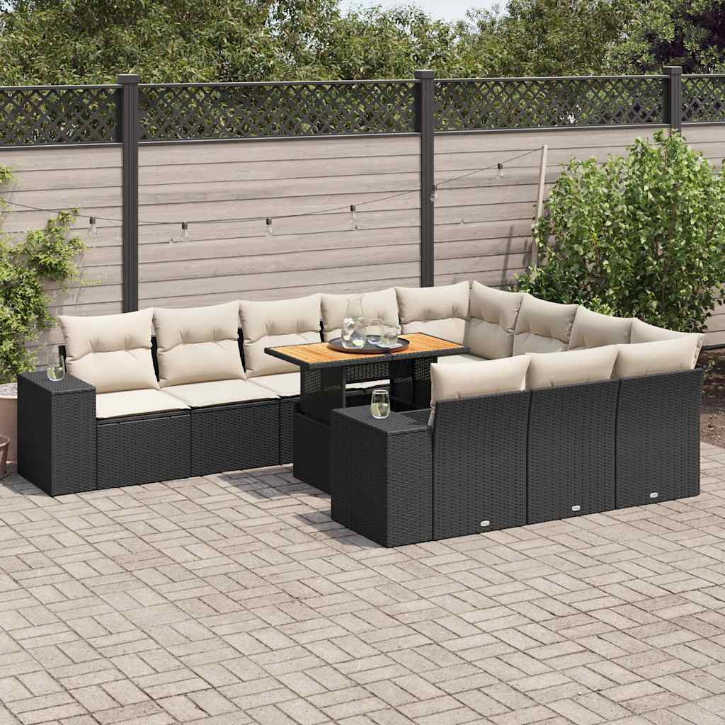1 Tuinset Met Kussens Poly Rattan