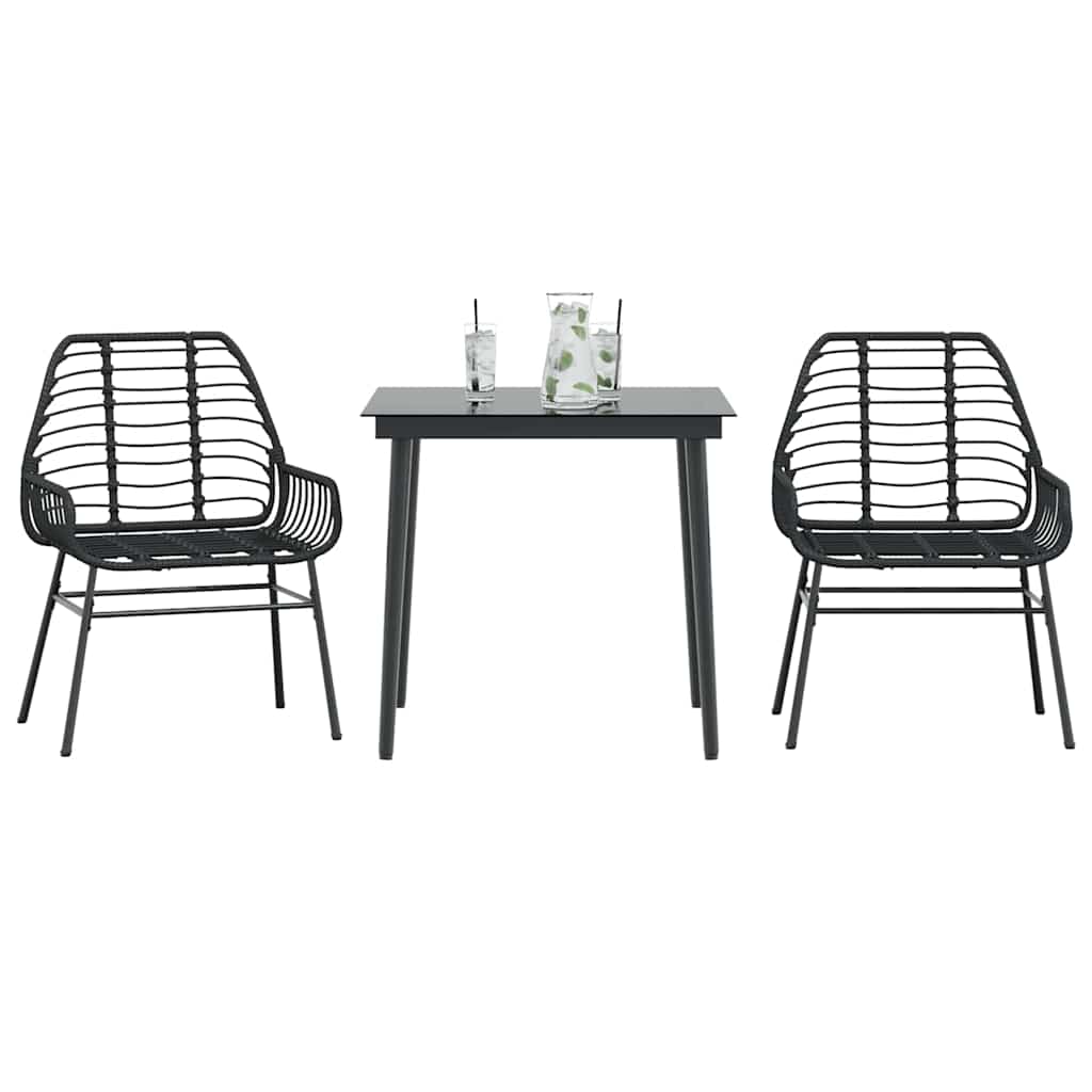 5-Delige Tuinset Met Kussens Poly Rattan Glas