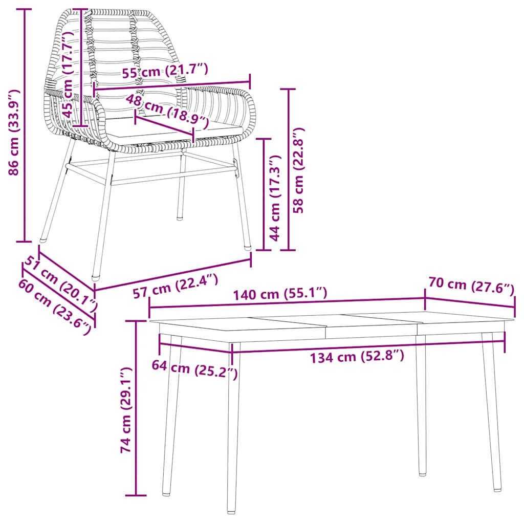 5-Delige Tuinset Met Kussens Poly Rattan Glas