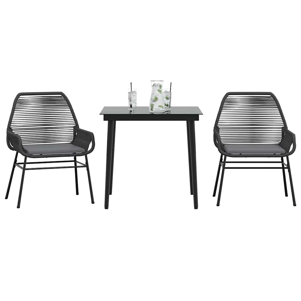 7-Delige Tuinset Met Kussens Poly Rattan Glas