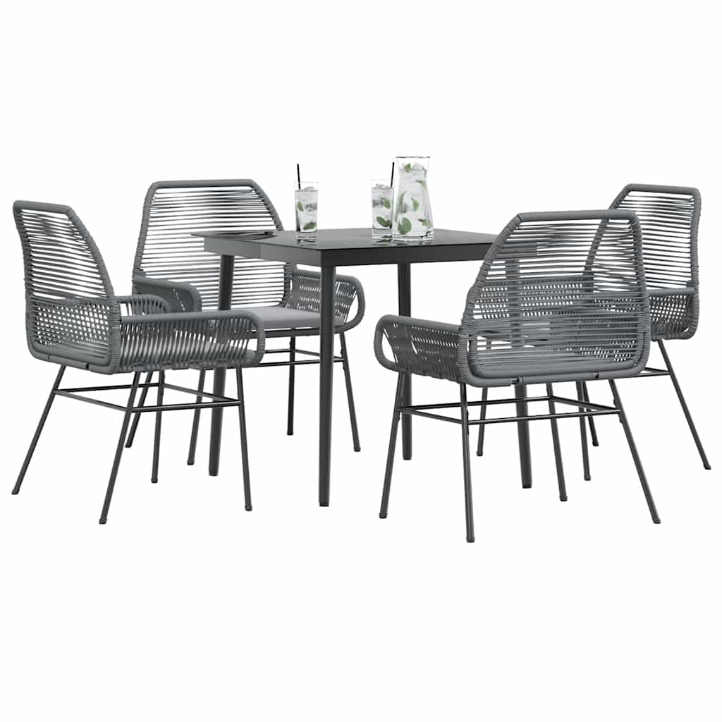 7-Delige Tuinset Met Kussens Poly Rattan Glas