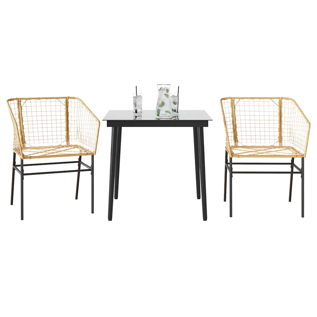 5-Delige Tuinset Met Kussens Poly Rattan Glas