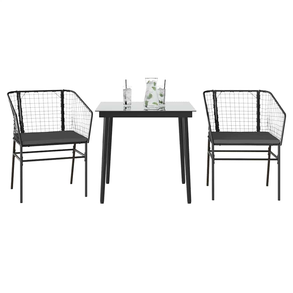 5-Delige Tuinset Met Kussens Poly Rattan Glas