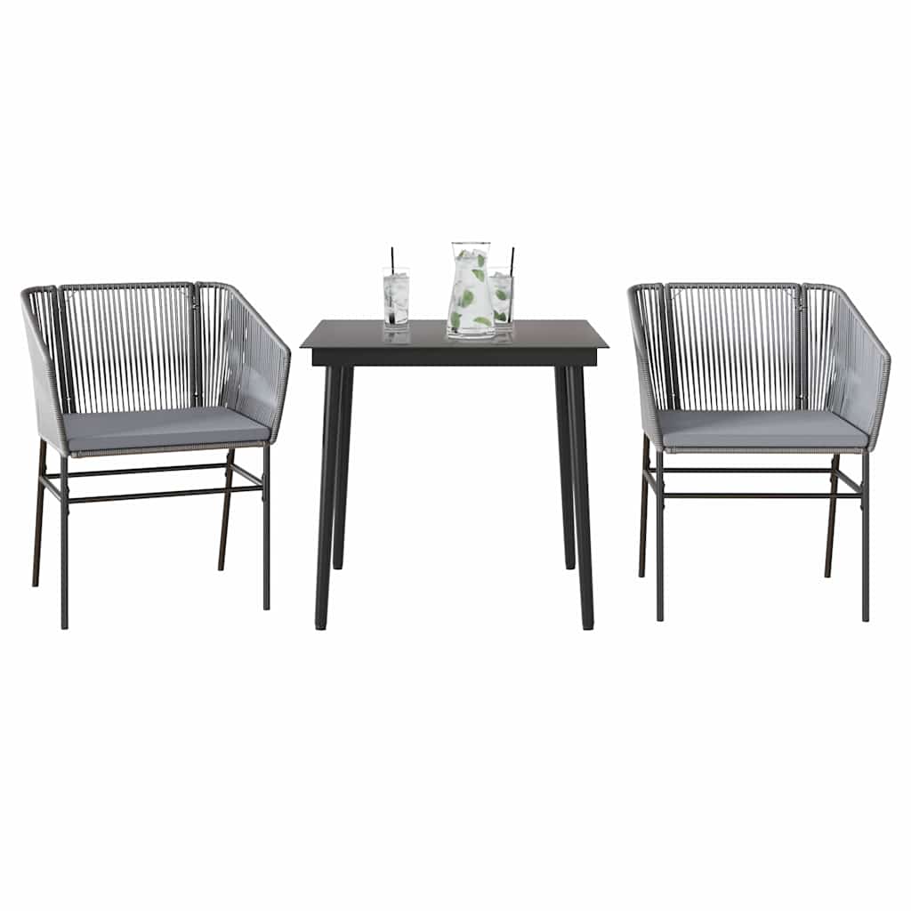 5-Delige Tuinset Met Kussens Poly Rattan Glas
