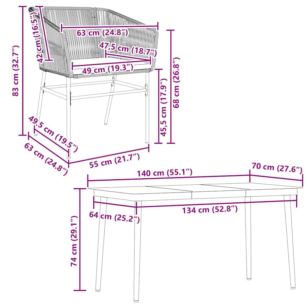 5-Delige Tuinset Met Kussens Poly Rattan Glas