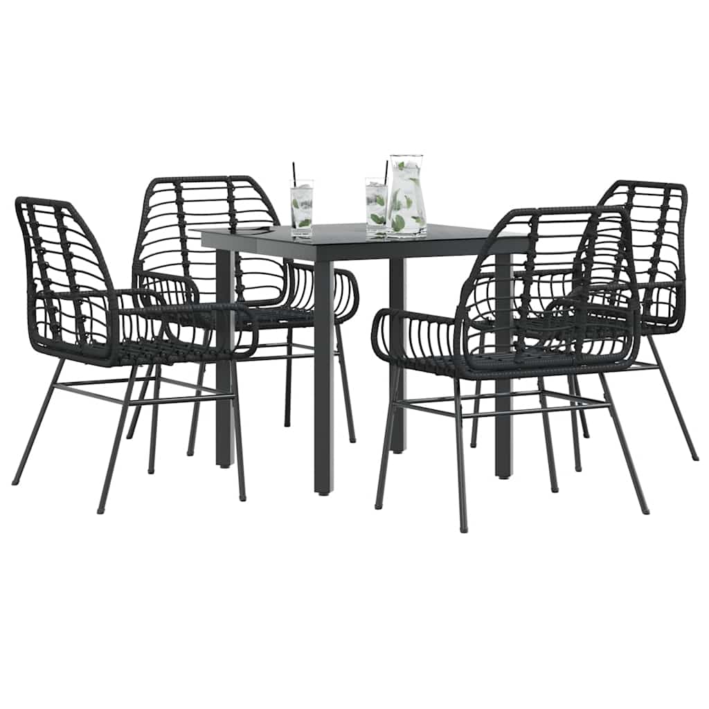 7-Delige Tuinset Met Kussens Poly Rattan Glas