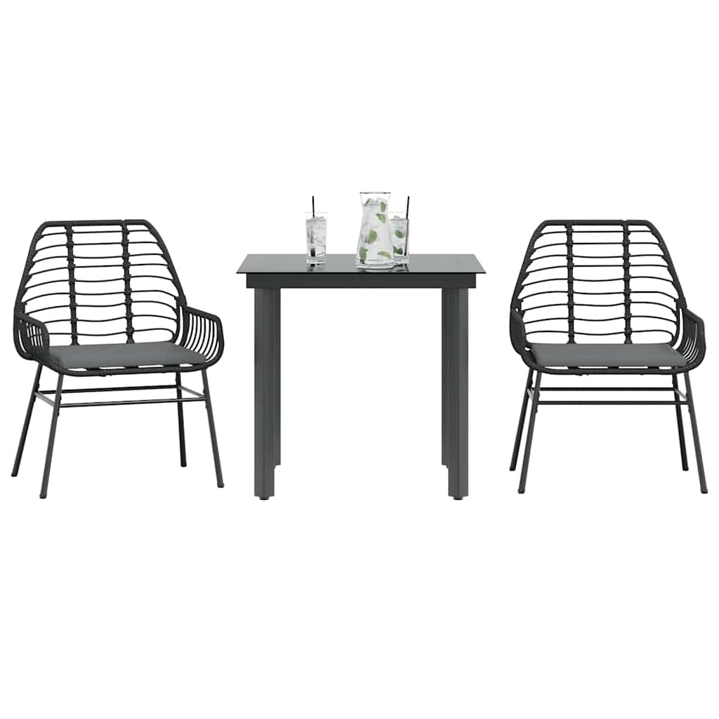 7-Delige Tuinset Met Kussens Poly Rattan Glas