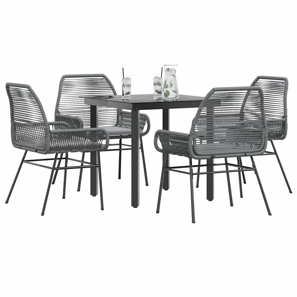 7-Delige Tuinset Met Kussens Poly Rattan Glas