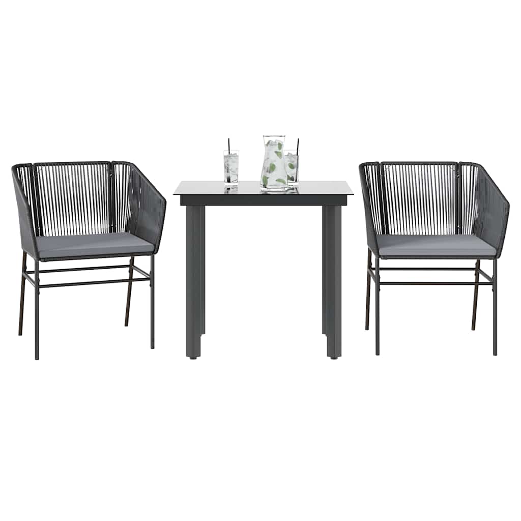 5-Delige Tuinset Met Kussens Poly Rattan Glas