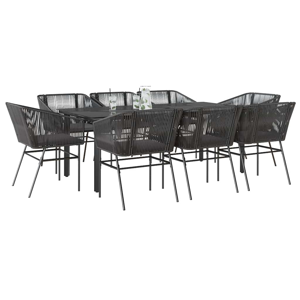5-Delige Tuinset Met Kussens Poly Rattan Glas